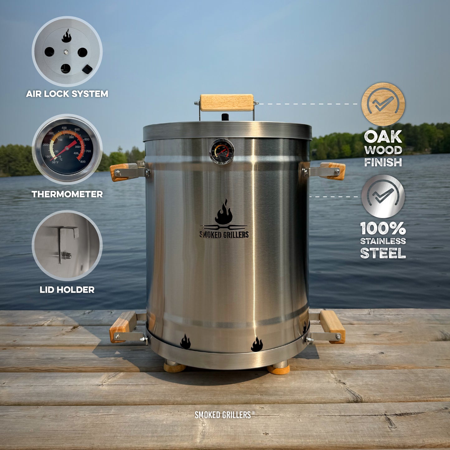 Barrel Smoker & Barril Asador Ahumador - (Medium/Mediano)